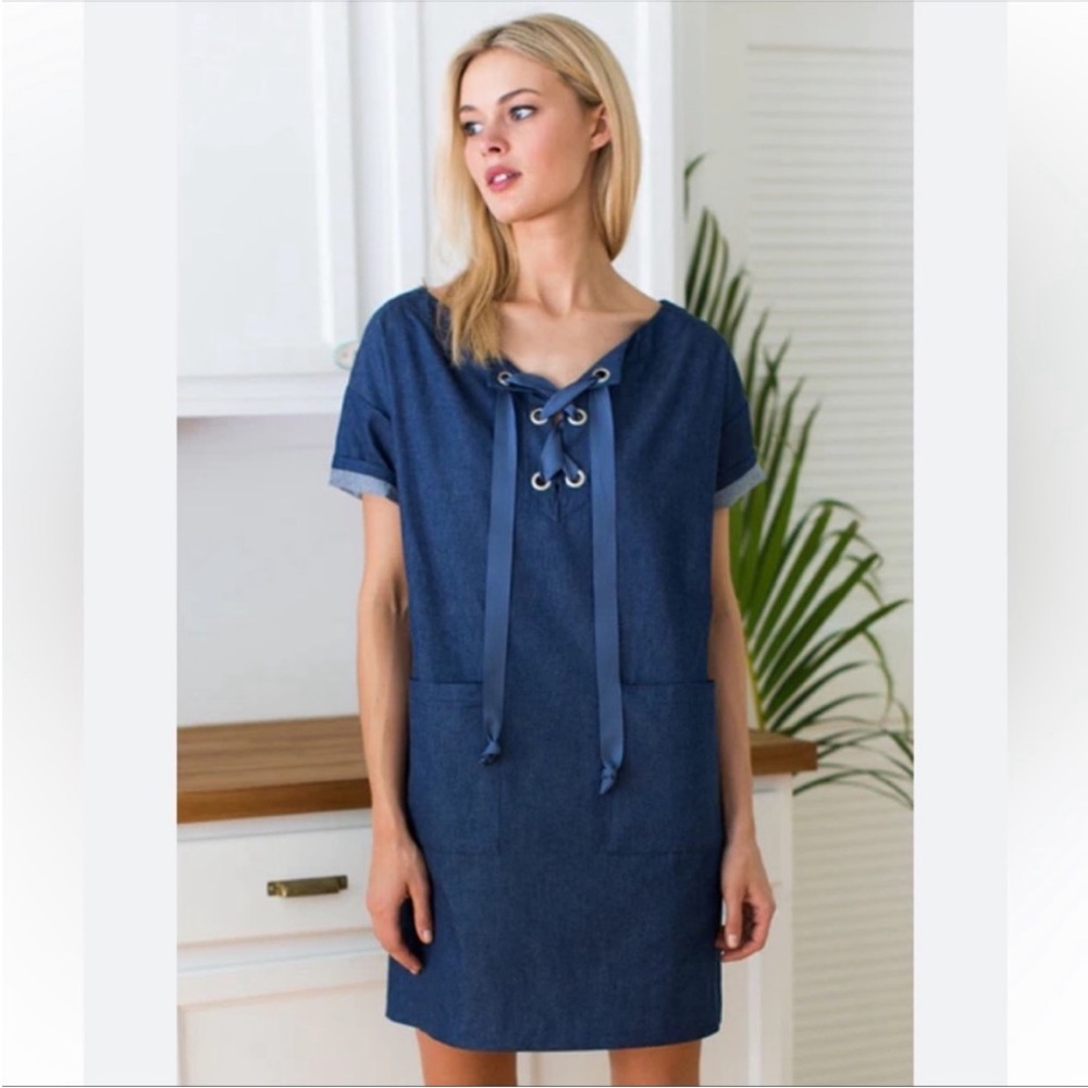 Emerson Fry Blue Mini Dress - Picture 3 of 4